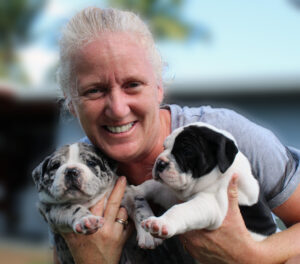 Cindy Cardinal with Puppies